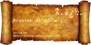 Kretter Ádám névjegykártya