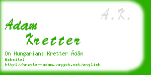 adam kretter business card